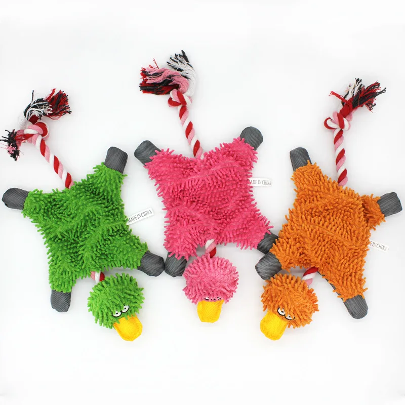 Funny Creative Duck Plush Dog Toys with Rope Durable Training Squeak Chew Small Medium Dogs Toy Pet 1005004128511946