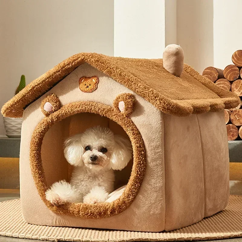 Foldable Dog House Kennel Bed Mat For Small Medium Dogs Cats Winter Warm Cat Bed Nest Pet Products 1005004218807095