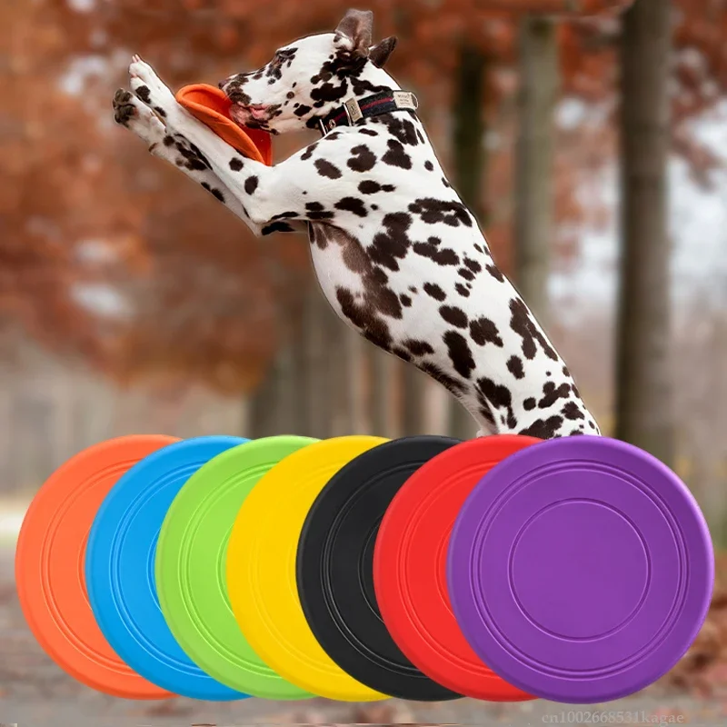 Pet Dog Flying Discs Toys Large Dogs Puppy Interactive Game Flying Saucer TPR Silicone Throwing 1005004231752938