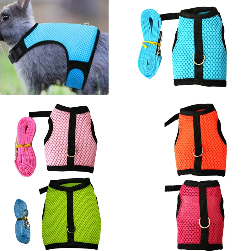 Pet Accessories Rabbit Harnesses Vest Leashes Set Soft Mesh Harness with Leash Small Animal Guinea 1005004267605111
