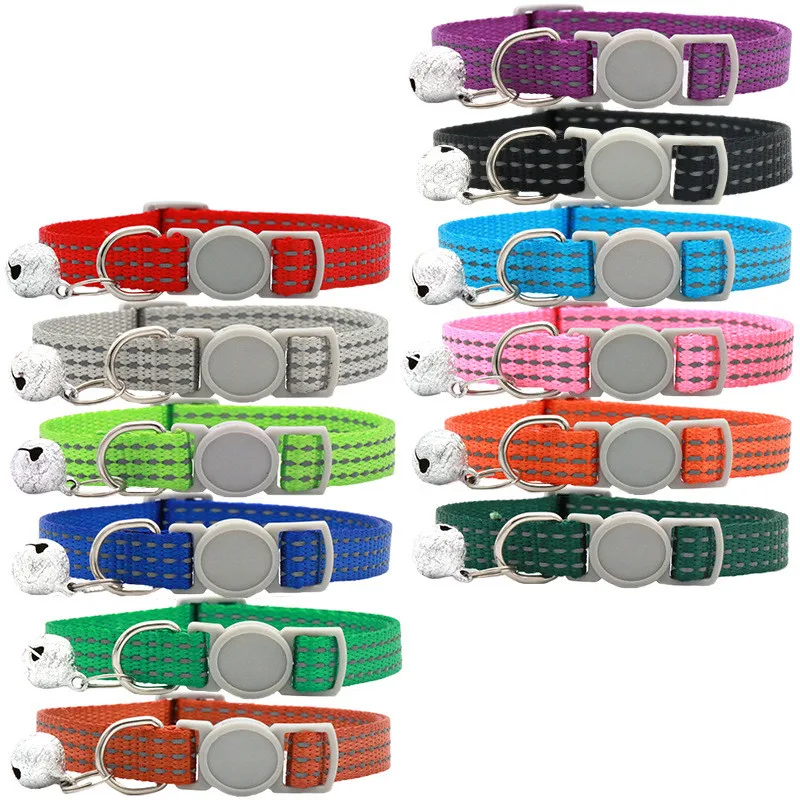 Reflective Cute Bell Collar Adjustable Safety Buckle Cat Collar Pet Supplies Personalized Kitten 1005004271553519