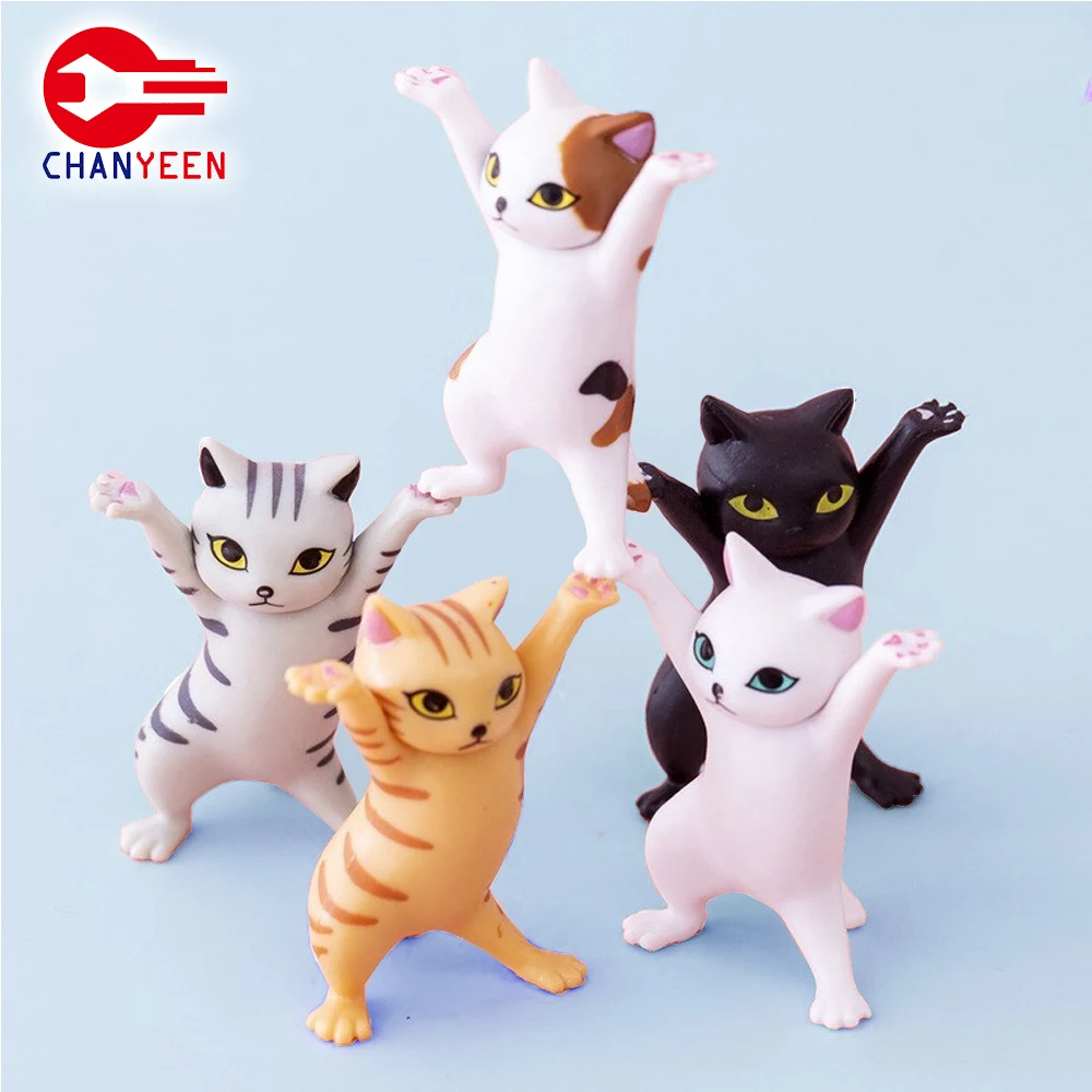1/4Pcs Cats Pen Holder Funny Cat Doll Ornaments Crafts Earphone Support For Room Office Desk Home 1005004278644554