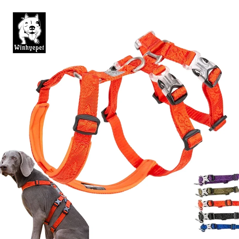 Winhyepet Dog Harness Pet Strap Adjustable Vest Triple Anti-Escape Traveling Walking Pet 1005004307953564