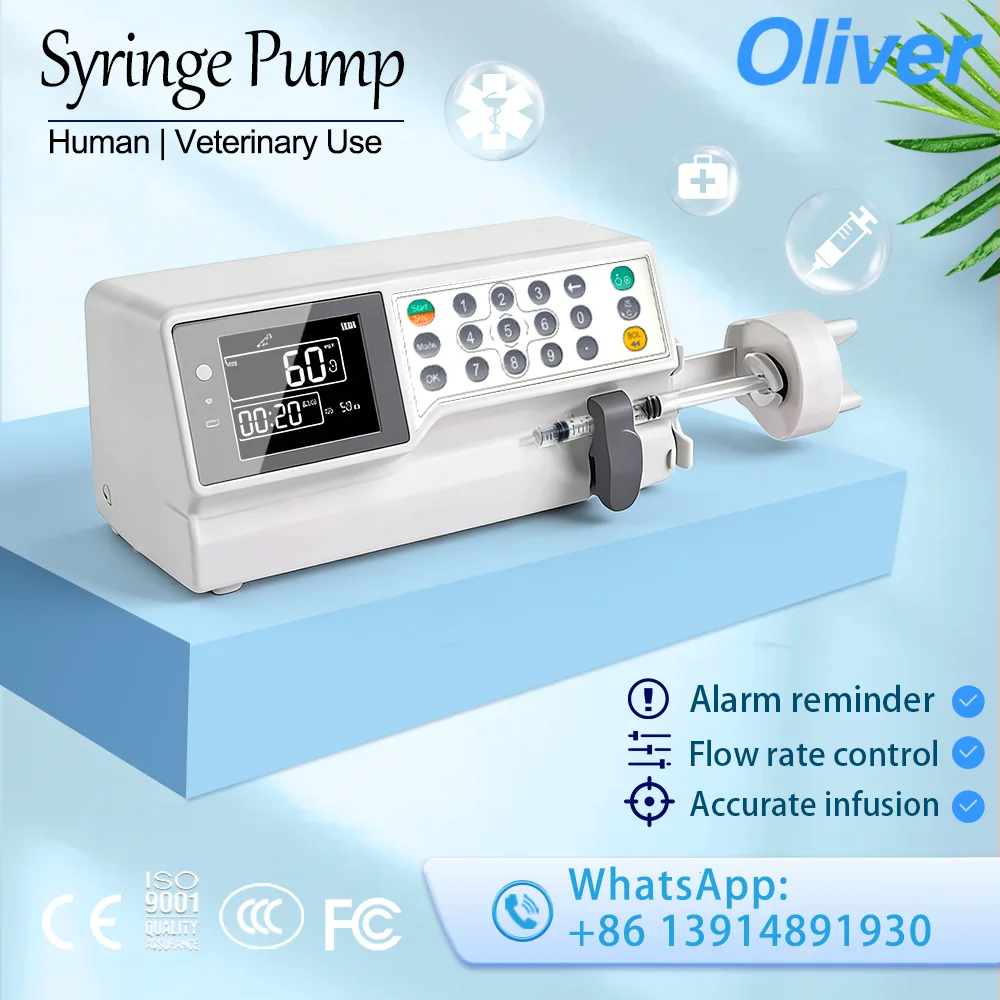 Portable Syringe Pump Equipment Single Double Channel Animal Vet Syringe Pump Pet Veterinary 1005004321780652