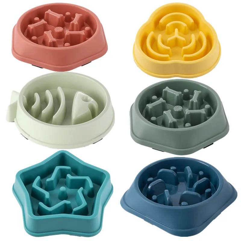 Pet Cat Dog Slow Food Bowl Fat Help Healthy Round Anti-choking Thickened And Non-slip Multiple 1005004323442131