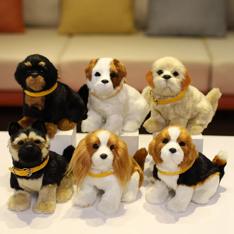 Real Life Rottweiler Labrador Pastoral Dog Plush Toys Stuffed Simulation Animal Puppy Doll (20 CM) 1005004328603623