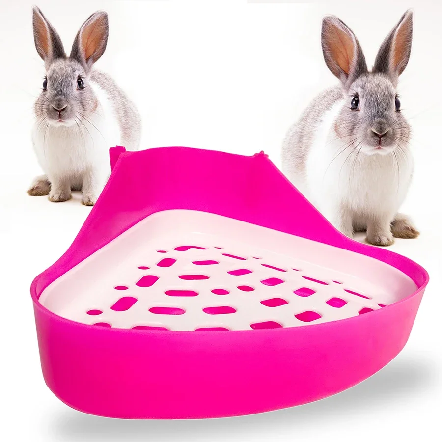 Triangle Fixable Litter Trays for Small Animals Pet Rabbit Hamsters Toilet Potty Bowl Corner Clean 1005004382745626
