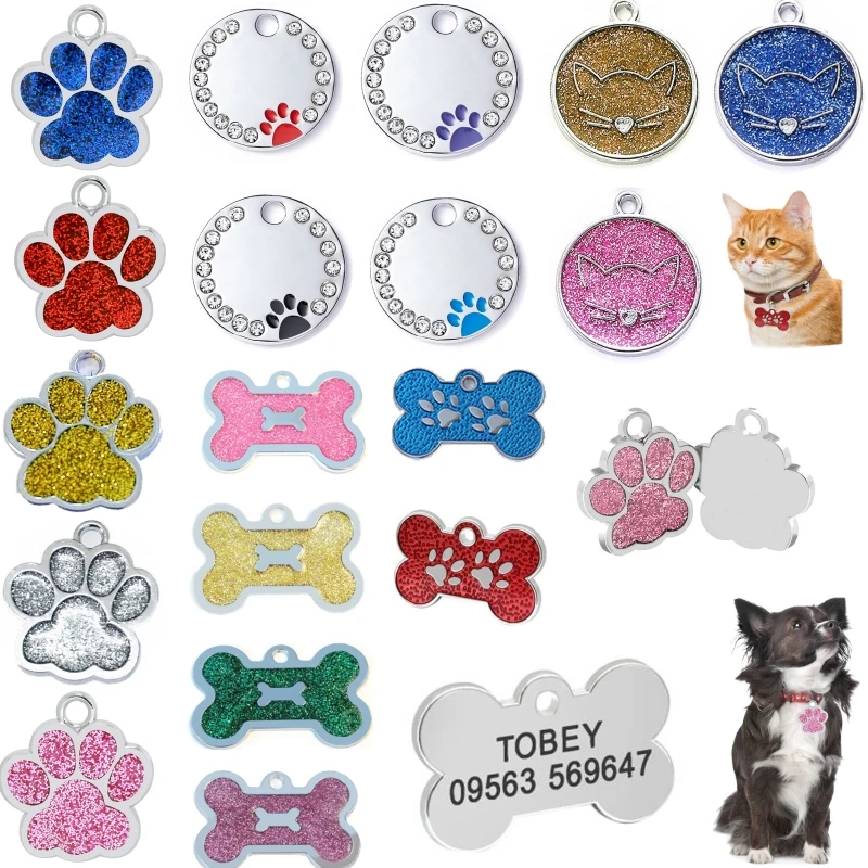 Personalized Custom ID Tag Pet Address Tags For Dogs Cats Engraved Collar Pendant Name Dog Tag Dogs 1005004384289435