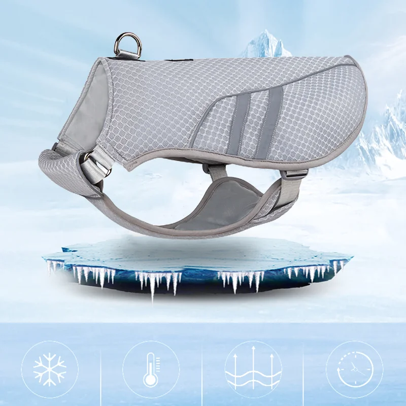 Dog Cooling Harness Clothes Summer Outdoors Breathable Pet Vest Reflective Rapid Cooling Jacket For 1005004411797936