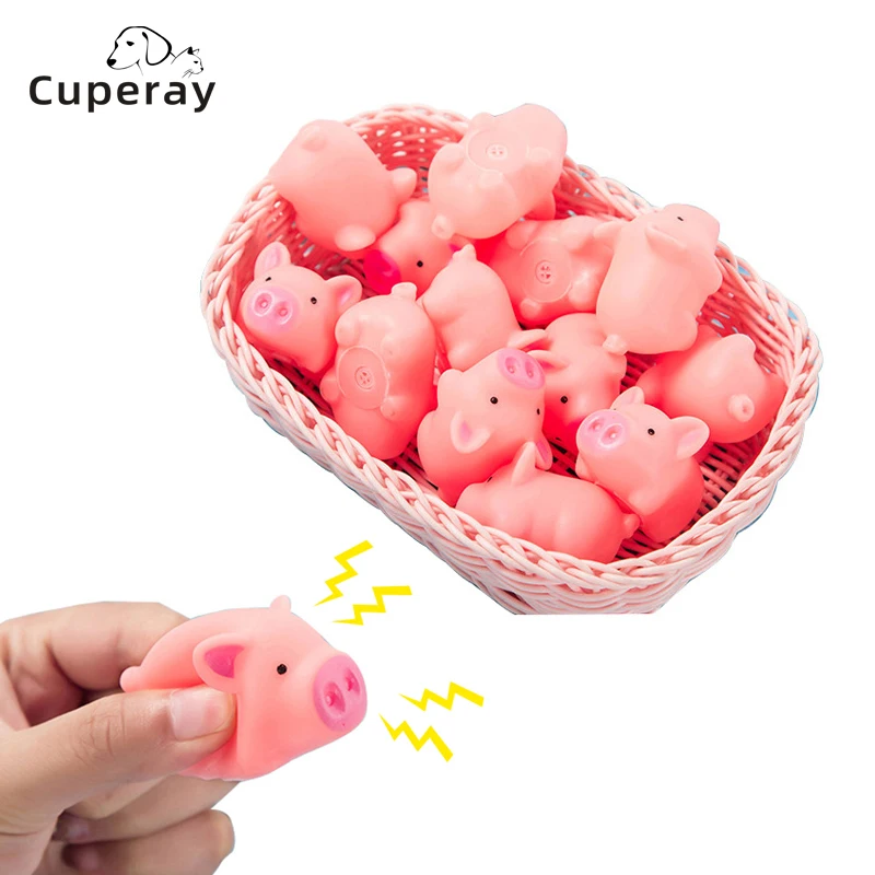 Pet Toy Cute Pink Pig Squeeze Squeaky Sound Soft Rubber Mini Toy Chew Interactive Games Training 1005004426546889