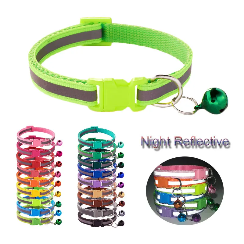 Reflective Cat Collar Safety Buckle with Bell Breakaway Pet Small Dog Collier Chain Necklace 1005004484223165