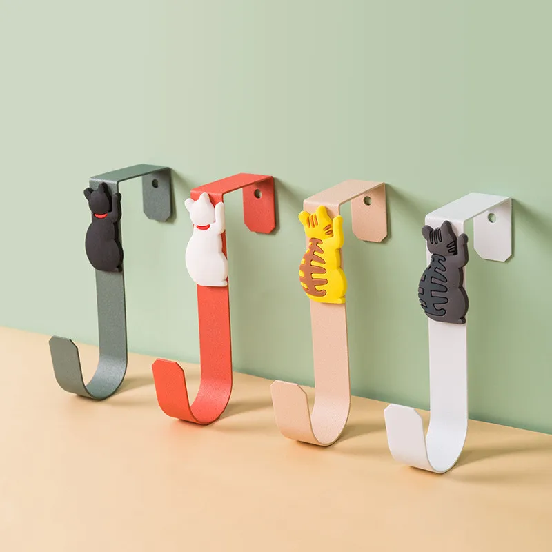 1Pcs Cute Cat Kitchen Cabinet Door Back Hook Free Punching Bathroom Door Back Multifunctional 1005004557118543
