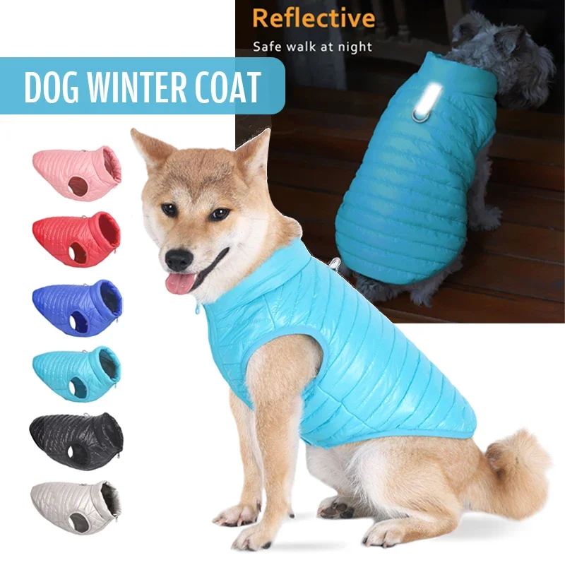 Padded Dog Coat Cold Weather Warm Fleece Lining Puffy Dog Jacket Vest Waterproof Windproof Dog 1005004658313847