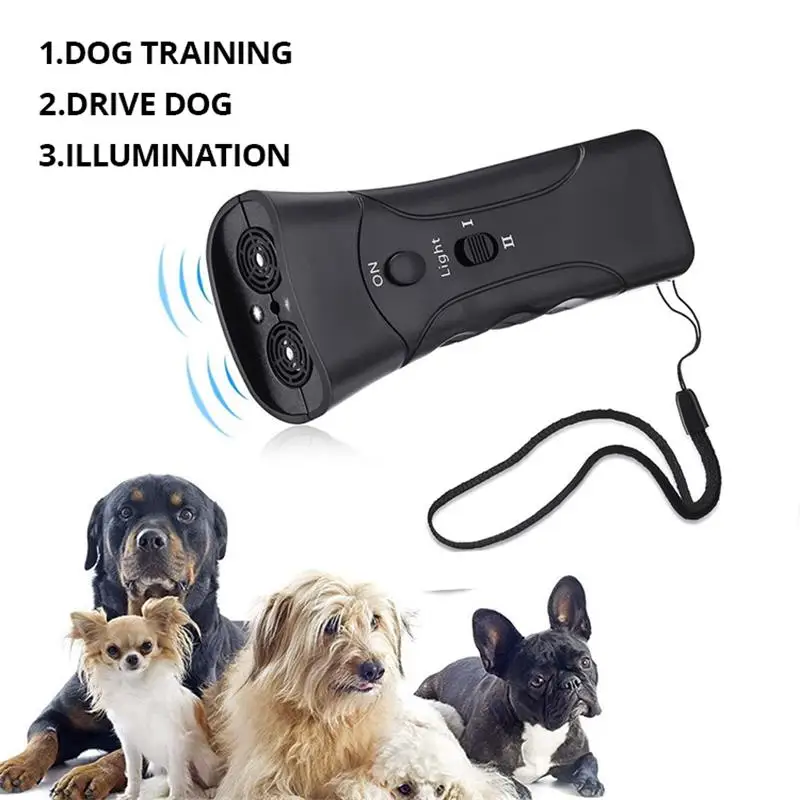 1pc Dog Repeller LED Ultrasonic From Dogs Anti Barking Device Laser Dog Repeller Training Device 1005004670551349