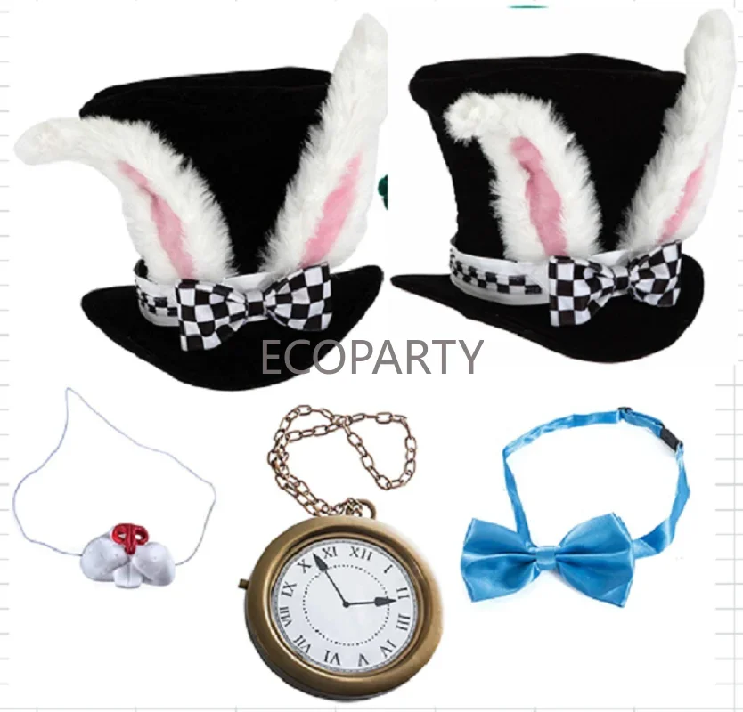 Rabbit Costume Mr. White Hat Cosplay Props Accessories 5-Piece Set Ecoparty Disfraz Hombre 1005004711324414