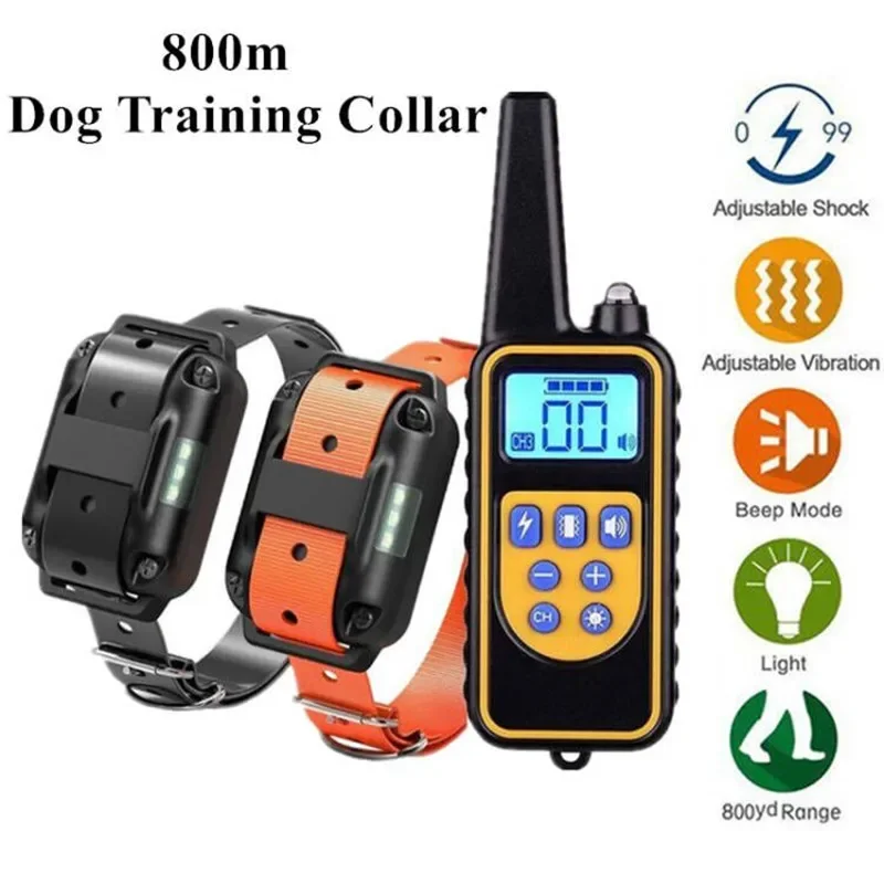 Electric Dog Training Collar Waterproof Pet Remote Control Rechargeable Training Dog Collar (800m) 1005004754645631