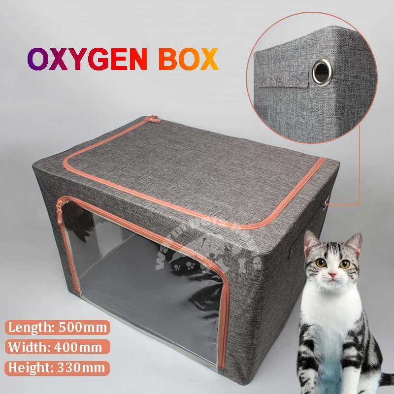 Medium Cat Dog Oxygen Cage Linen Scratch Resistant Foldable Box Animal Atomization Cages 1005004791911968