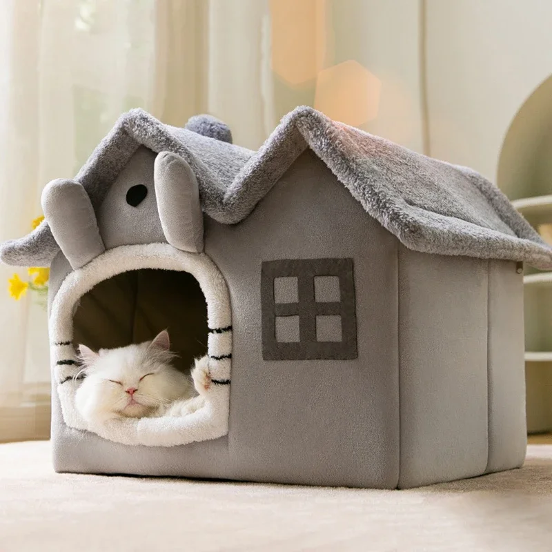 Foldable Cat House Winter Warm Chihuahua Cave Bed Cat Basket for Small Dogs Warm Soft Cat Bed Mat 1005004857858091