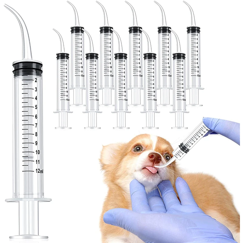 Pet Feeding Syringes with Measurement for Small Dog Cats Puppy Kitten and Other Animal Liquid (12ml) 1005004862199273
