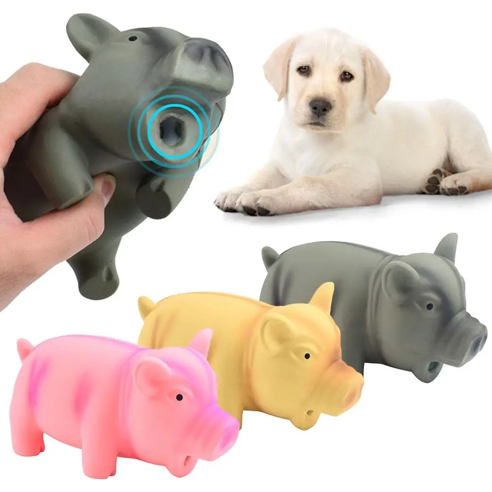 Cute Dog Chew Toys Rubber Sound Pig Grunting Squeak Latex Pet Toys for Dog Squeaker Chew Training 1005004878516032