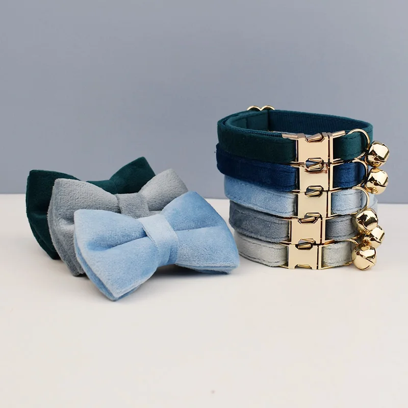 Cute Bowknot Cat Collar Personalized Cat Collar with Bell Engraving ID Tag Nameplate Kitten Collars 1005004908660990
