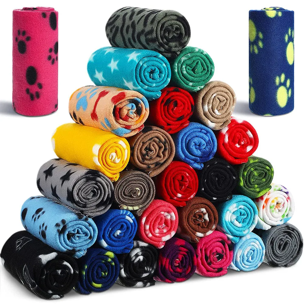 Puppy Blanket Soft Fleece Pet Blanket for Small Medium Large Dogs Cats Kitten Warm Paw Printed Dog 1005004912415611