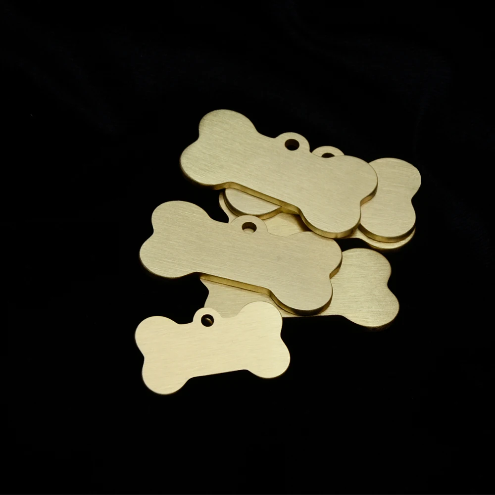 10pcs Bone Shape Brass Dog Tag Blanks for Metal Stamping and Engraving Pet Name Plates Keychain 1005004954208824