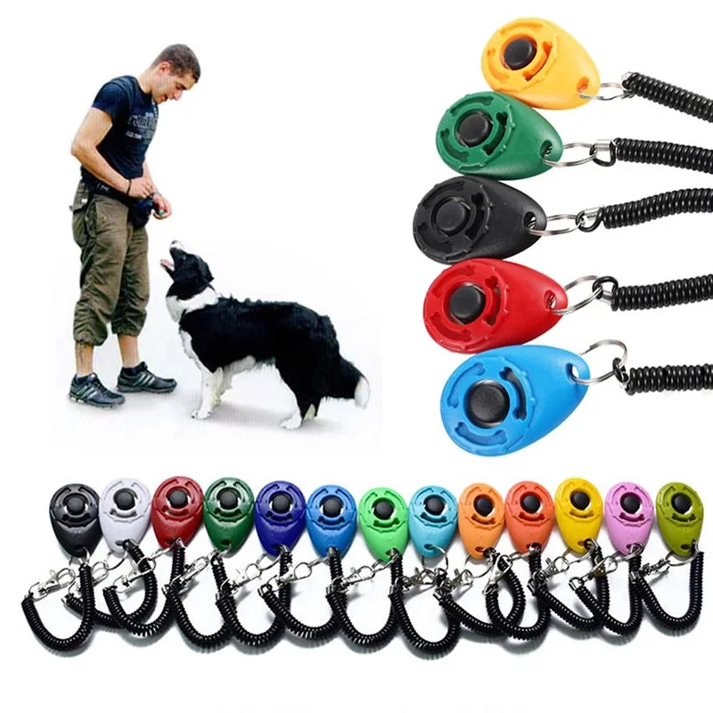 Dog Training Clicker Pet Cat Dog Click Trainer Various Style Aid Adjustable WristStrap Sound Key 1005004996019435