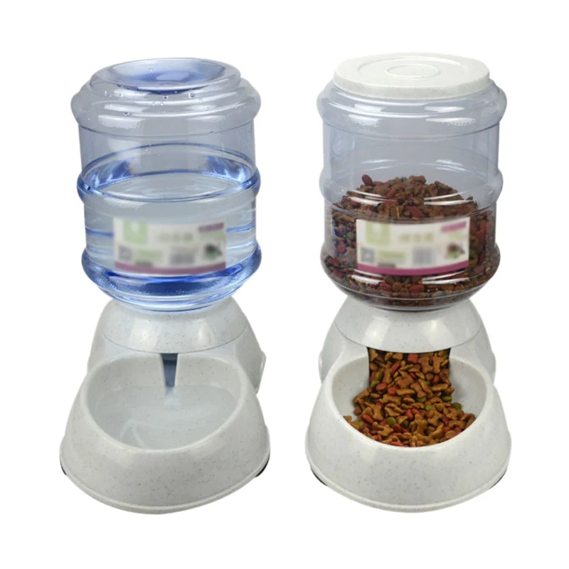 Pet Automatic Feeder Waterer Food Water Dispenser Large Capacity Cat Dog Bowl Pets Supplies (3.8L) 1005005093730857