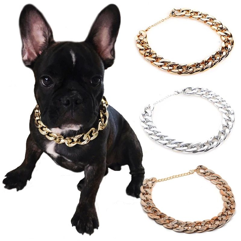 Dog Chain Collar for Small Medium Dogs Pitbull Beagle Bulldog Necklace Silvery/Golden Plated 1005005108828182