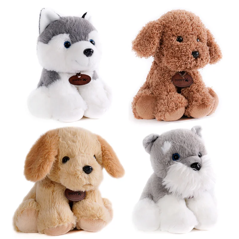 Simulation Kawaii Plush Teddy Dog Husky Schnauzer Golden Retriever Toys Lovely Mini Dog Dolls 1005005136829595