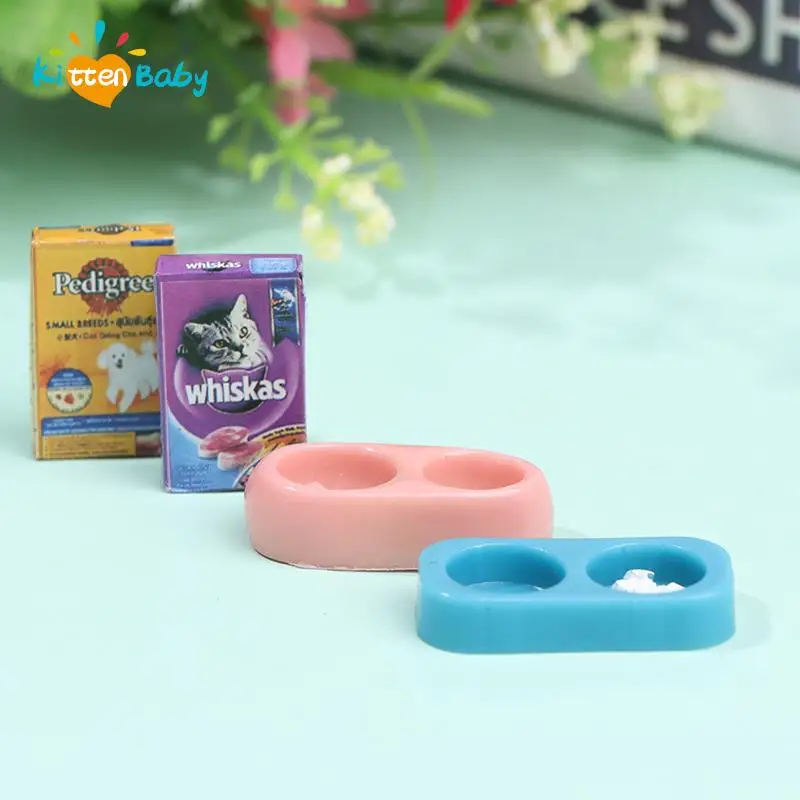 1/12 Dollhouse Miniature Pet Dog Cat Food with Bowl Kitchen Garden Decor Doll House Accessories 1005005142487673