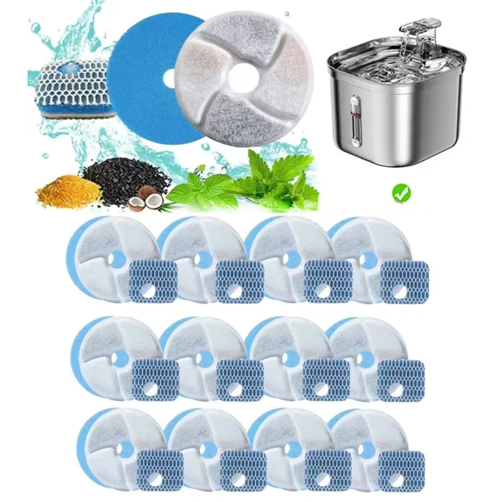 Cat Water Fountain Replacement Filters, for 2.2L Stainless Pet Water Fountain, 4 Pcs, 6 Pcs, 8 Pcs 1005005166278591