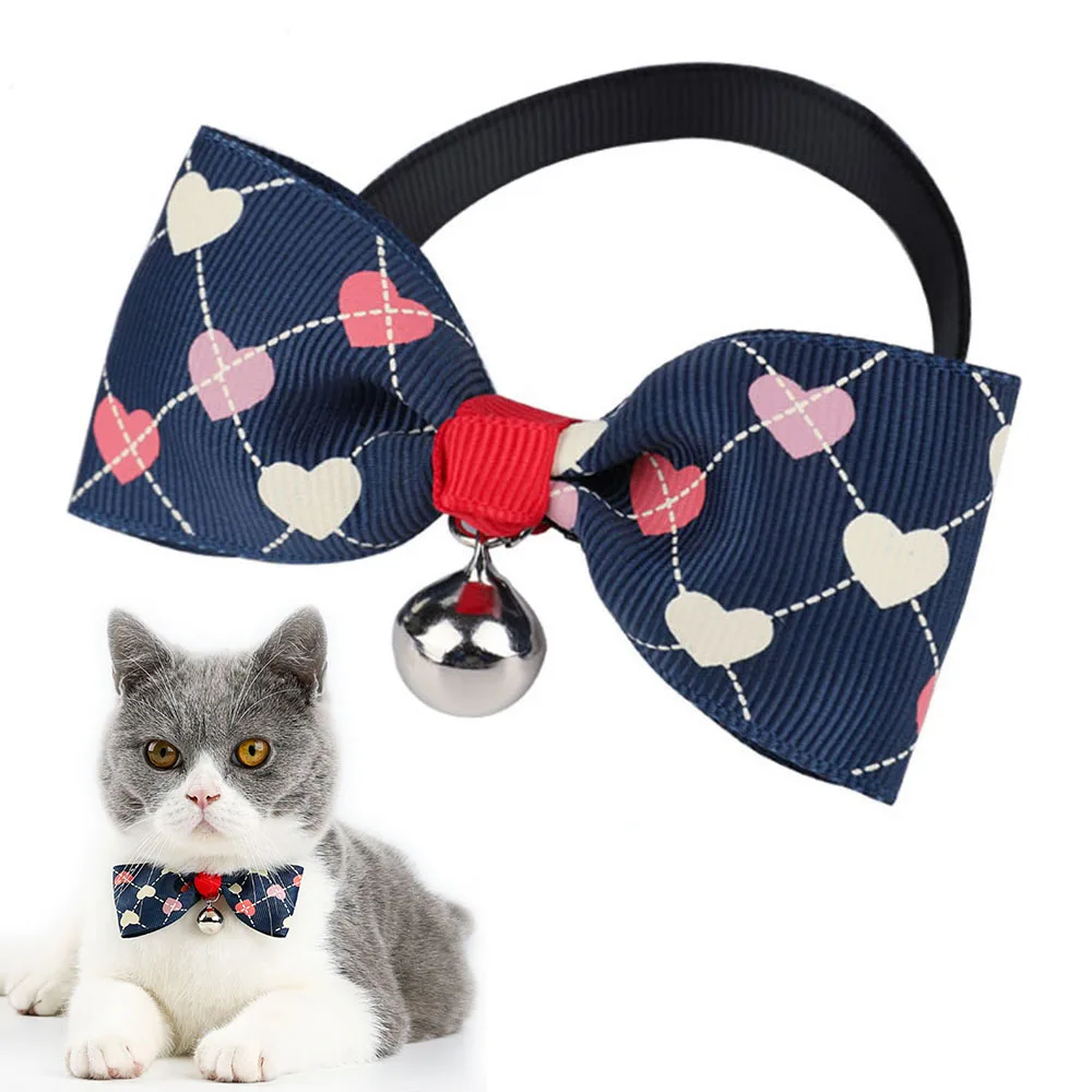 Pet Dog Cat Bow Tie Collar Adjustable Cat Neck Bow with Bell Small Animal Accessories for Christmas 1005005188828790