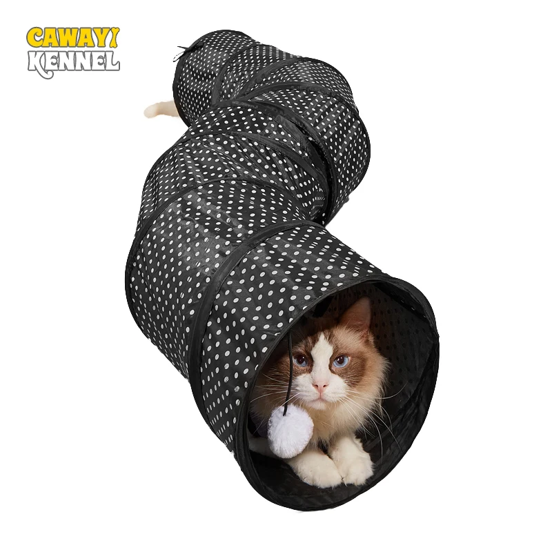 CAWAYI KENNEL Pet Cat Tunnel S-Shape Collapsible Hole Indoor Outdoor Tube Kitty Tunnel Cat Pet Toy 1005005203853269