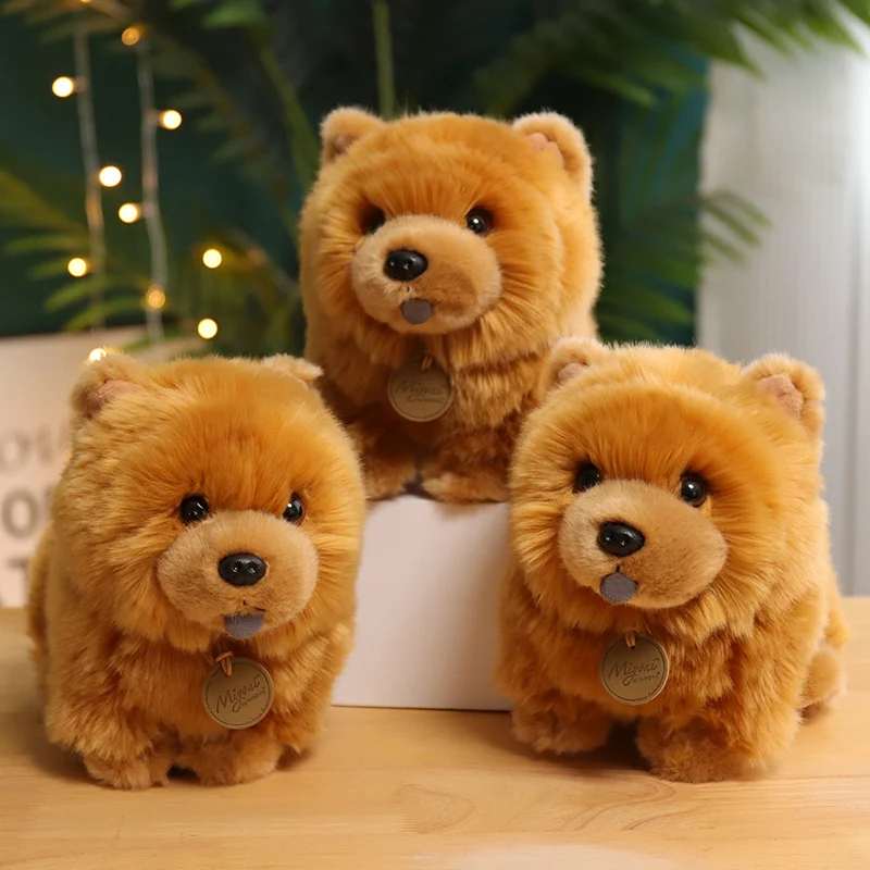 30cm Kawaii Simulation Fluffy Chow Chow Dog Plush Toy Cute Lifelike Puppy Pet Stuffed Doll Appease 1005005219307434