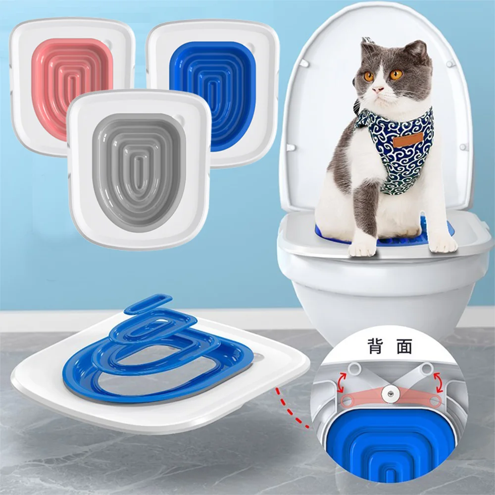 Best Plastic Cat Toilet Training Kit Reusable Puppy Cat Litter Mat Cat Toilet Trainer Toilet Pets 1005005248097205