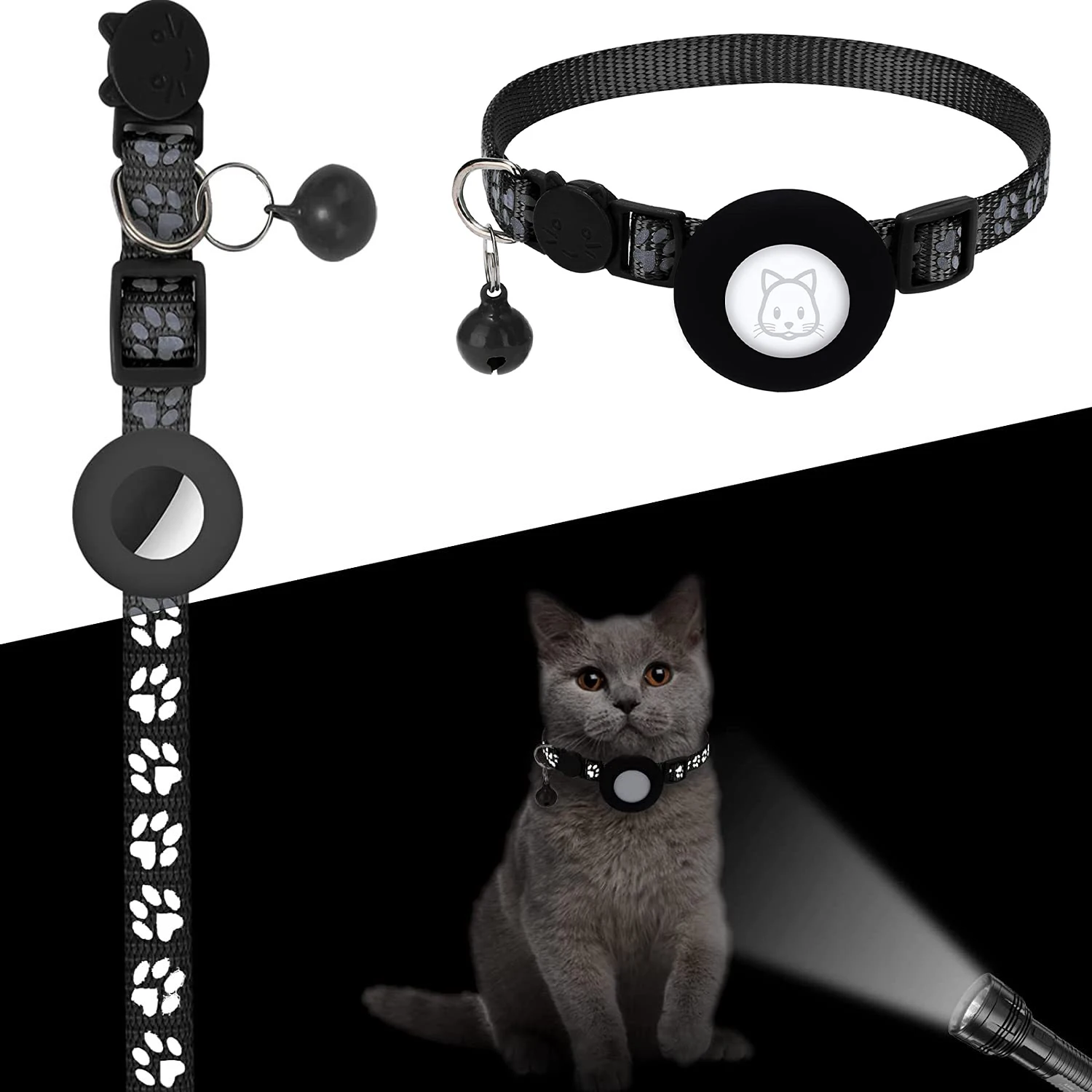 Airtag Case for Cat Collar with Reflective Nylon Collar for Dog GPS Finder Anti-lost Location 1005005282954574