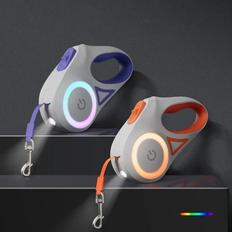 LED Luminous Dog Leash Automatic Retractable Leash for Medium Dogs Outdoor Small Pet Traction Rope 1005005315424886