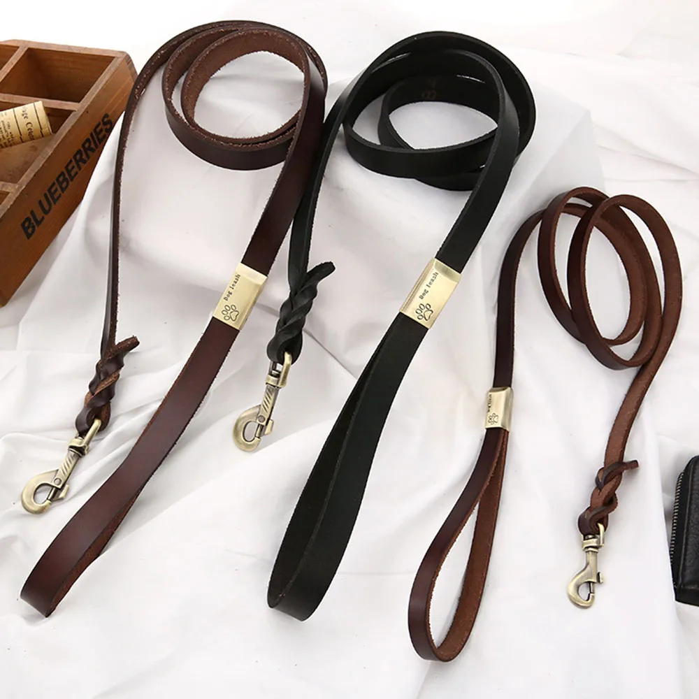 1.3m Leather Dog Leash Heavy & Duty Training Braided Rope Durable Strong Leather Pet Dog Leash for 1005005335328211