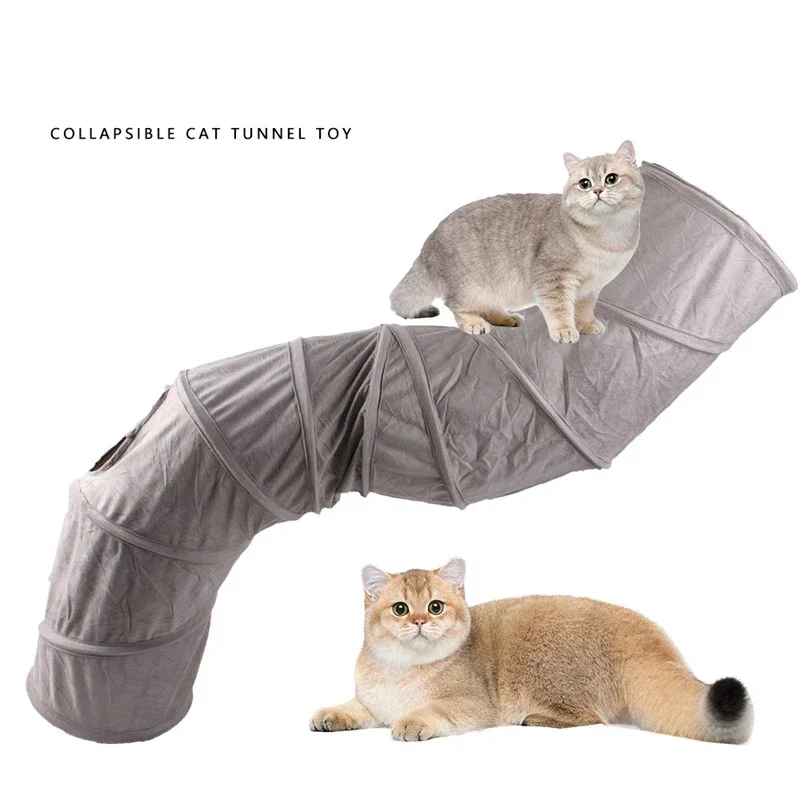 Cat Tunnel Pet Supplies Cat S Pass Play Tunnel Foldable Cat Tunnel Cat Toy Suede Drill Barrel for 1005005337866907