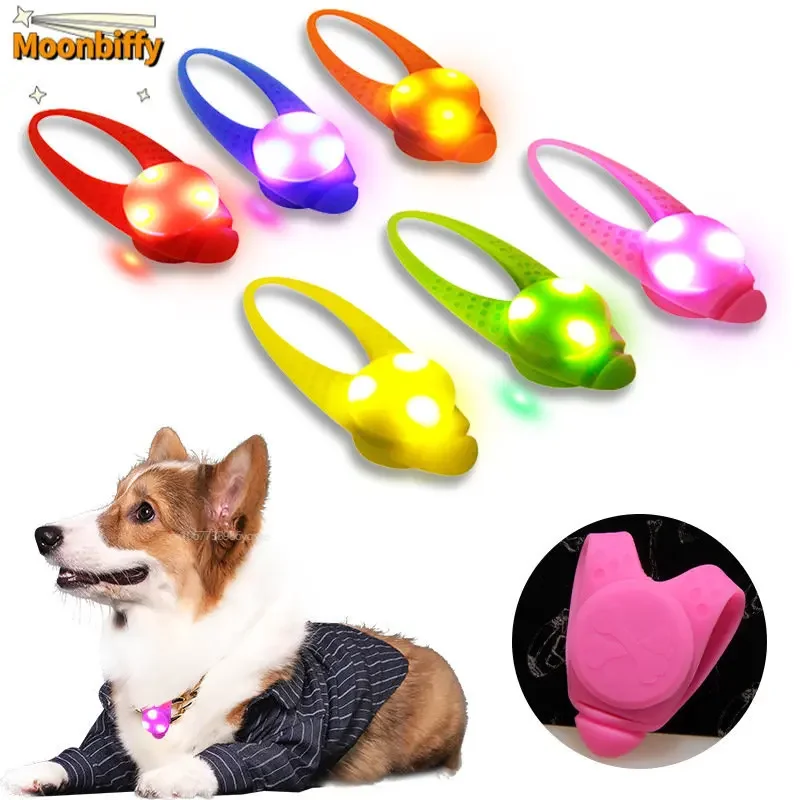 LED Light Silicone Luminous Puppy Cat Dog Pendant for Collar Drawstring Anti-lost Walking Pet 1005005351439475