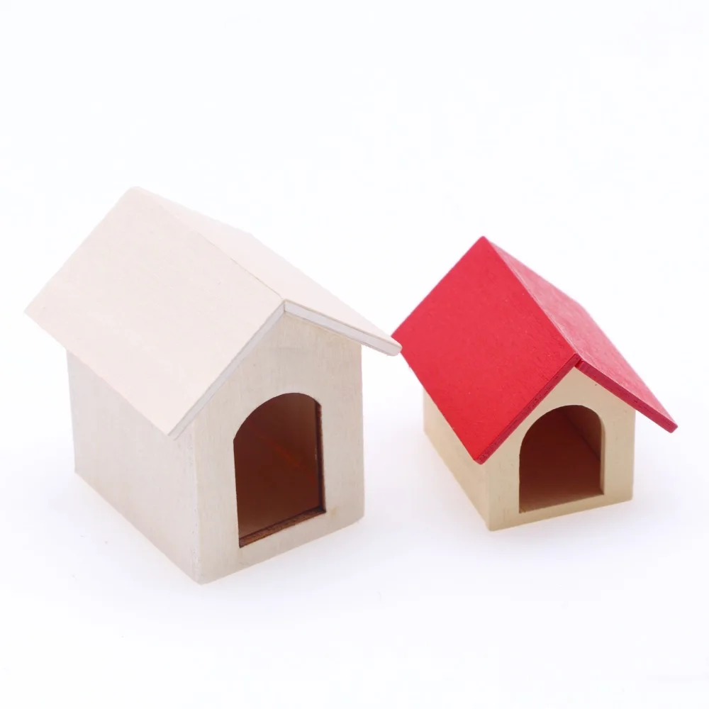 1:12 Dollhouse Mini Wood Dog Kennel Miniature Scene Furniture Model Ornaments for Doll Accessories 1005005408225974