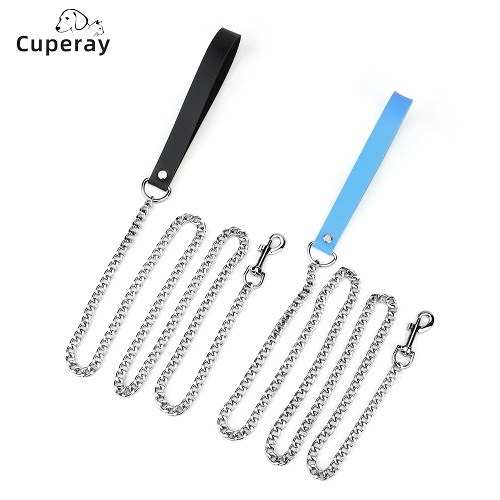 Dog Leash, 120cm Metal Dog Leash Dog Chain with Comfortable Handle for Medium & Small Size Dogs 1005005413592594