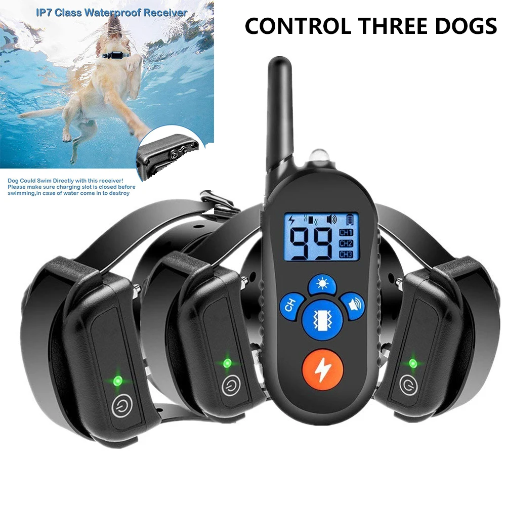Electric Dog 800m Training Collar Remote Control Waterproof Pet Dog Bark Stop for All Size Shock 1005005417639823