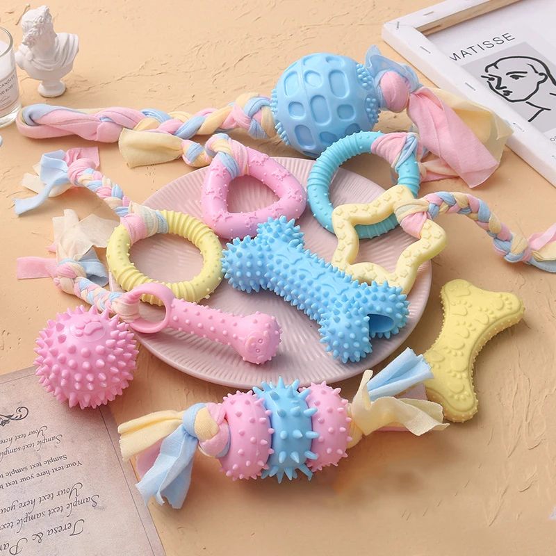 Pet Dog Toys For Small Dog Chews TPR Knot Toys Bite Resistant Molar Teeth Cleaning Dog Training 1005005449397095