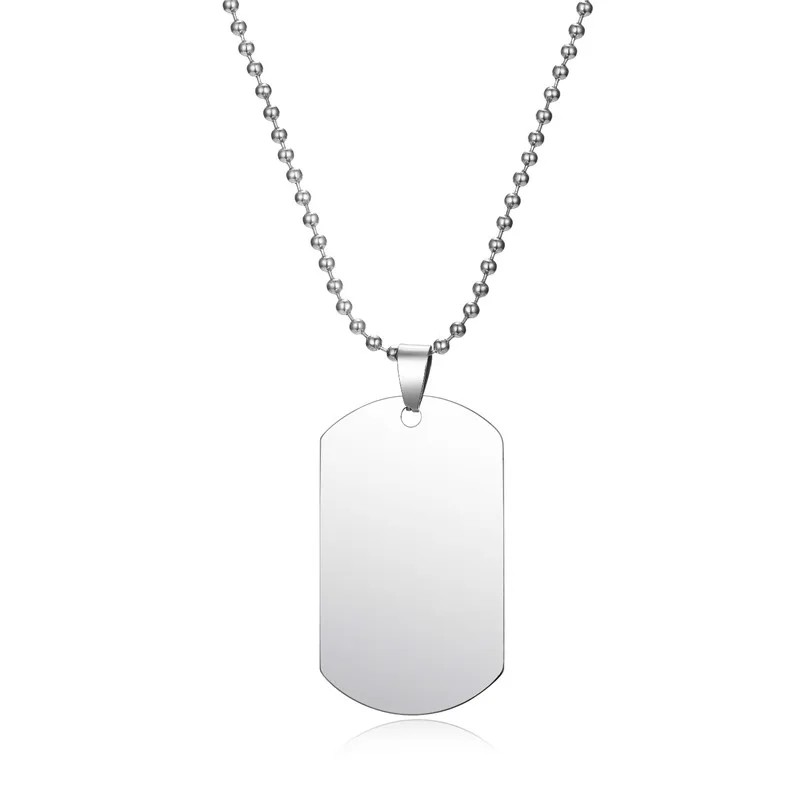 Military Army ID Tag Pendant Pet Cat Dog Tag Badge Man Metal Color Stainless Steel Necklace Charm 1005005458079540