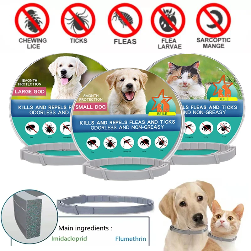 Dog Anti Flea And Ticks Cats Collar Pet 8Month Protection Retractable Pet Collars For Puppy Cat 1005005468677597