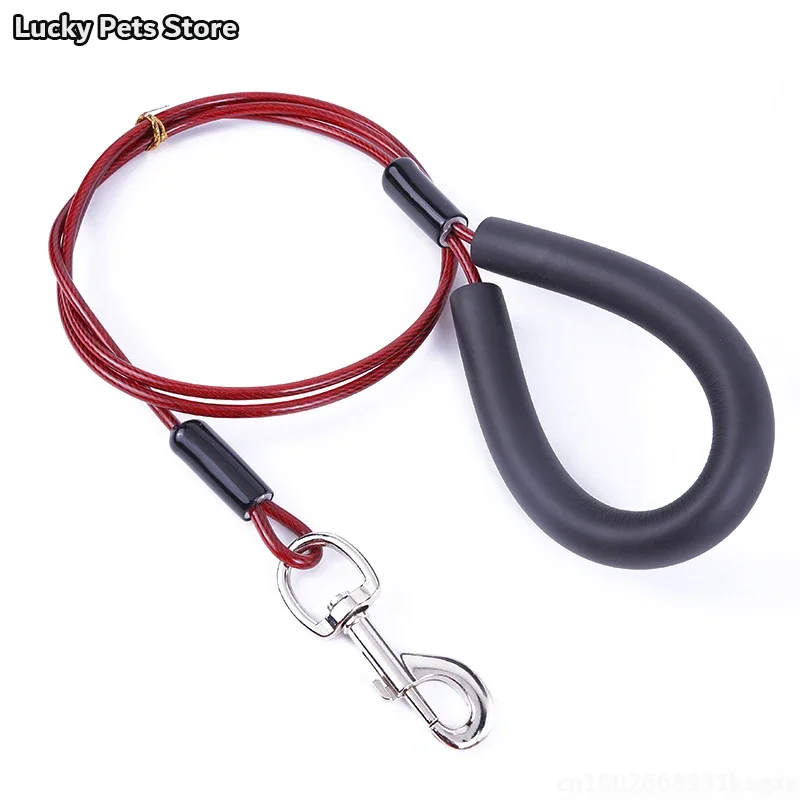 1.5M/1.8M/2M Dog Leash for Medium Large Dogs Steel Cable Pulling Rope Anti-Bite Tie Out Cable 1005005483337779