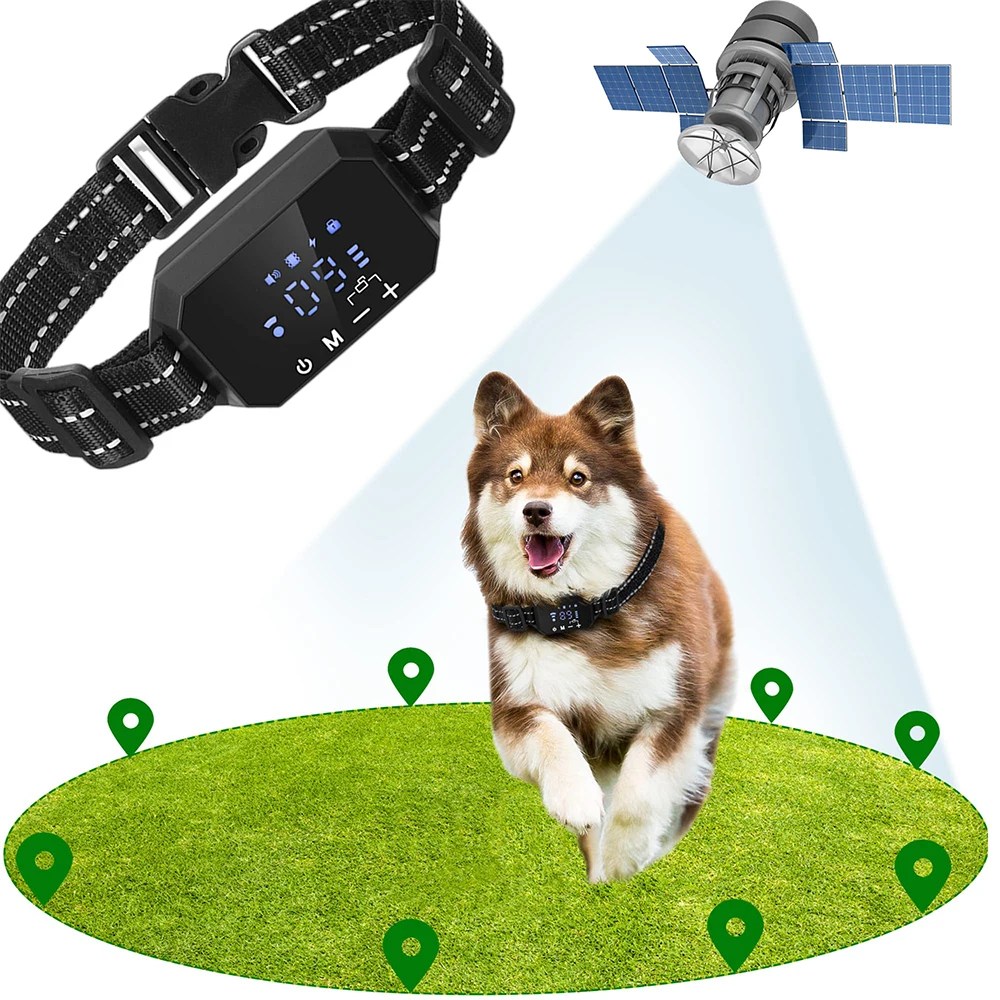 GPS Wireless Dog Fence, Electric Shock Vibrate, Range 100-3300 Ft, Adjustable Warning Strength 1005005489062266